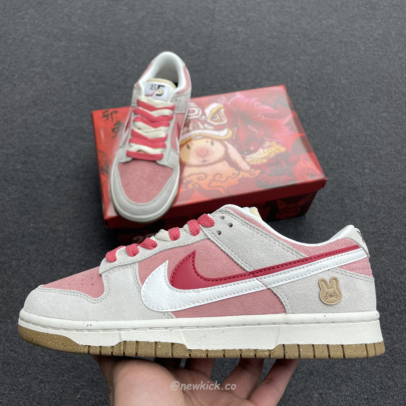 Nike Sb Dunk Low Se 85 Double Swoosh Grey Pink Rabbit Do9457 117 (12) - newkick.vip